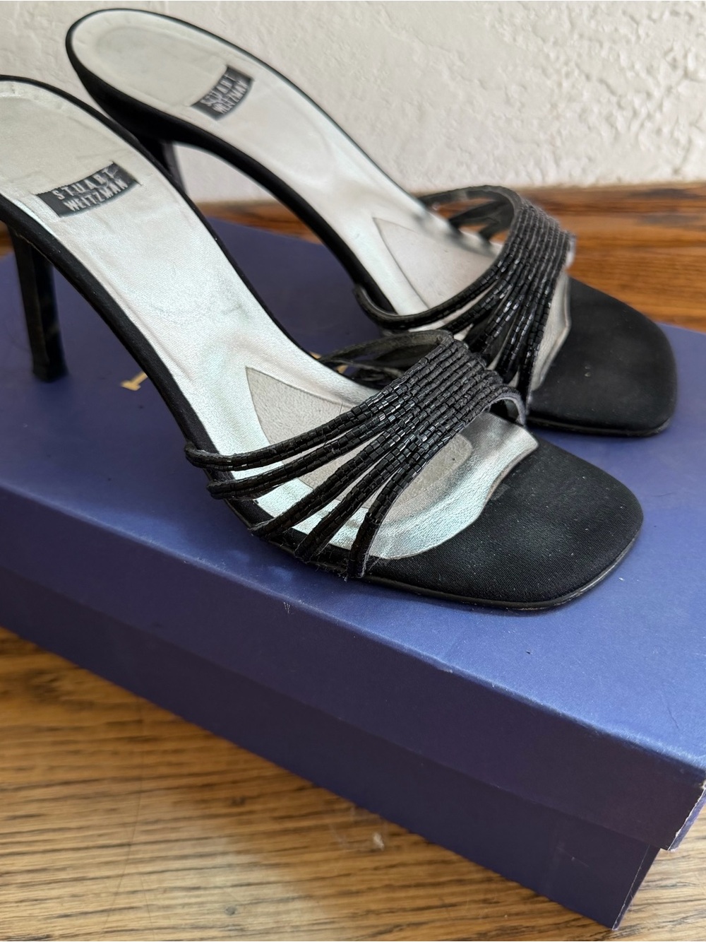 Stuart Weitzman Black Slide Sandal